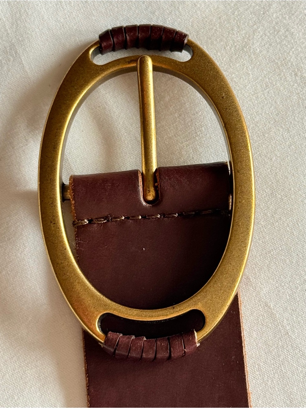 Lucky Brand Brown Leather Embroidered Beaded Belt XL - Picture 4 of 7